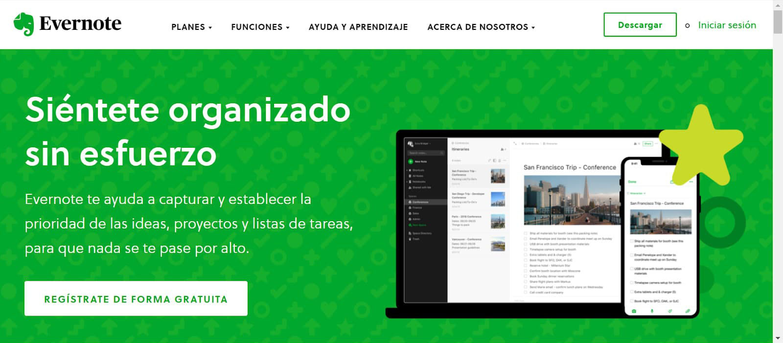 ejemplo de call to action evernote